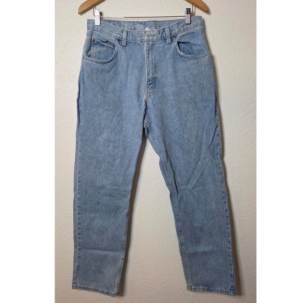 Vintage Faded Glory 33x30 Light Wash Denim Relaxed‎ Straight Leg Made In USA